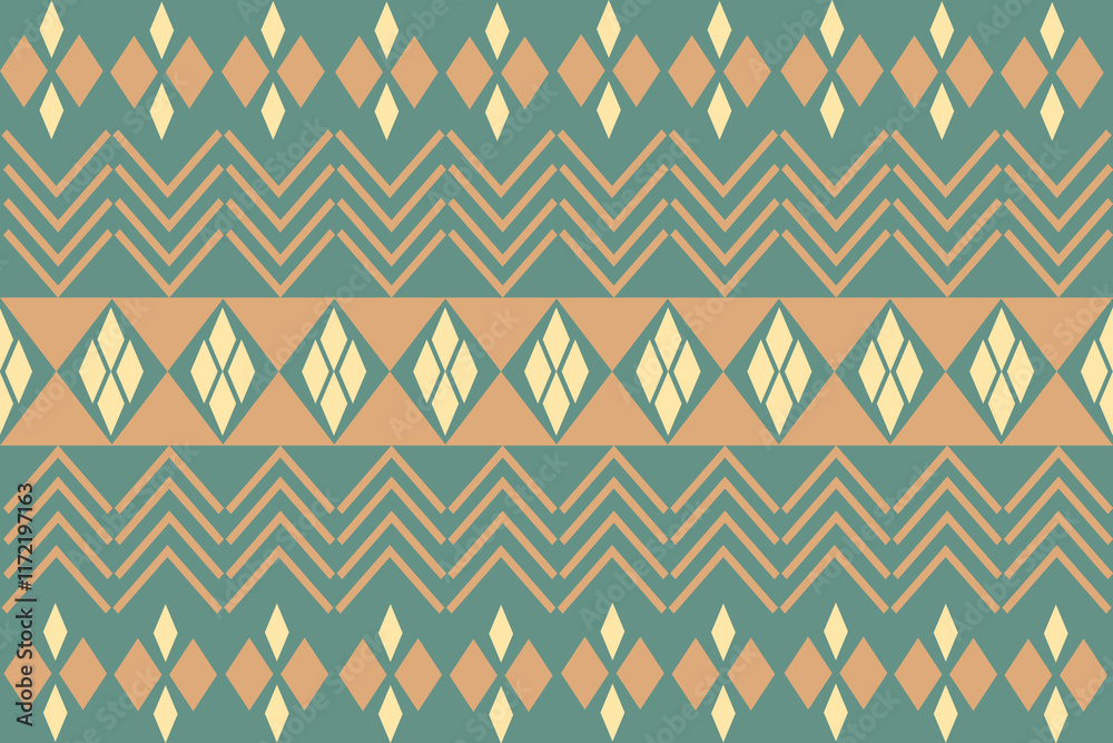 1.	Seamless Ethnic Pattern Texture. Navajo Geometric Print, Rustic Decorative Ornament. Abstract Geometric Pattern. Native American Pattern Ornament for the design of Clothing