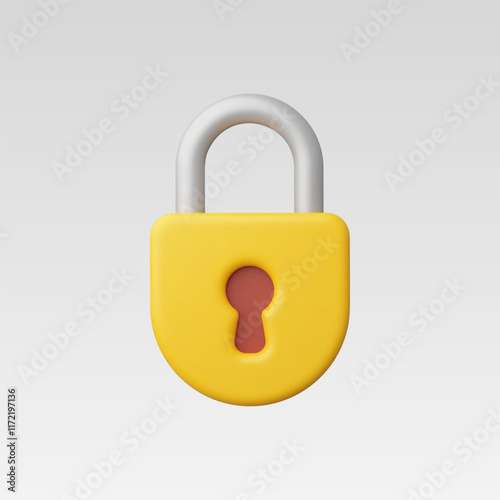 3d Realistic Locked Padlock vector illustration