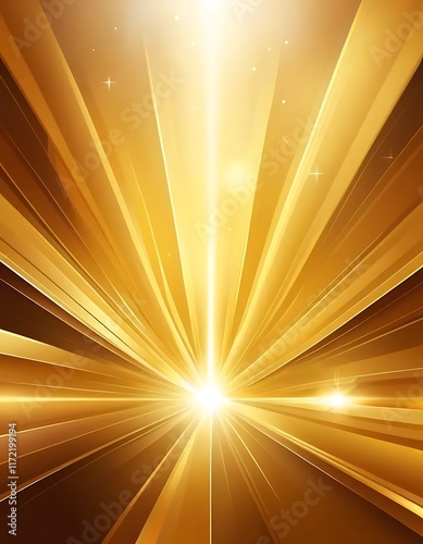 Golden Rays of Light Emanate from a Central Point