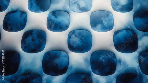 Abstract Blue Sky Through Grid: A mesmerizing abstract image of a grid pattern revealing a blue sky with clouds, creating a sense of depth and wonder.