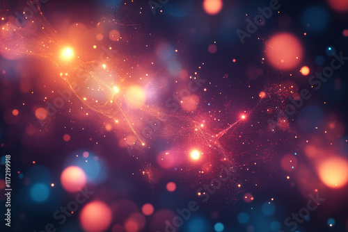 Bokeh lights creating an abstract and moody background.