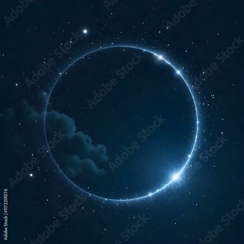 Sparkling moon eclipse on dark flat illustration