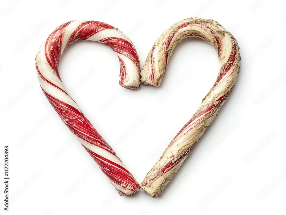 Fototapeta premium Candy canes shaped as a heart symbol.