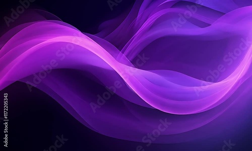 A vibrant abstract design featuring flowing waves of purple and pink hues against a dark background, creating a dynamic and visually appealing aesthetic.