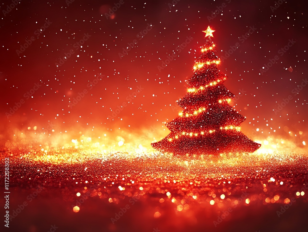 Festive Christmas tree sparkling with lights. Festive Christmas tree sparkling with lights.