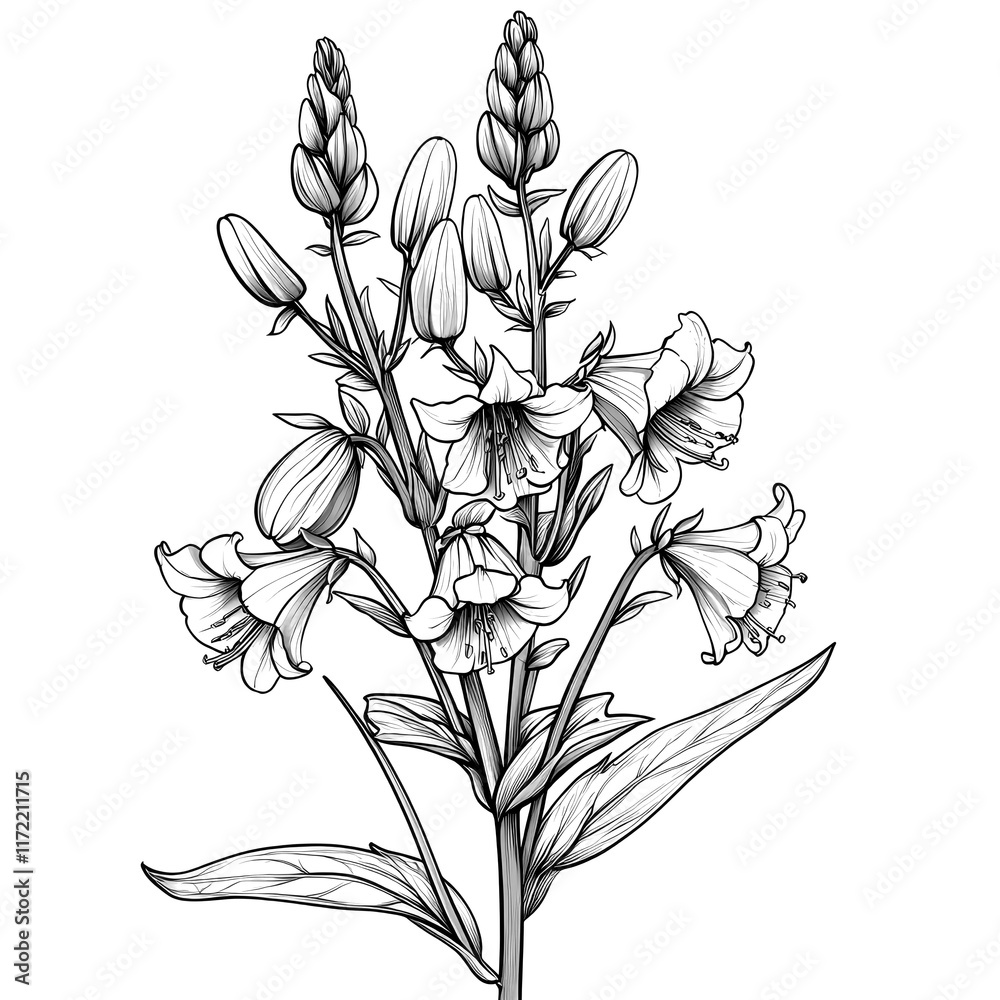 Obraz premium Delicate Floral Line Art