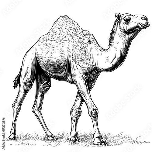 Majestic Camel Line Drawing photo