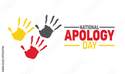 February is National Apology Day or sorry day  background template. Perfect for banners, cards, posters,social media .
 Vector design with text inscription and classic color for a professional look