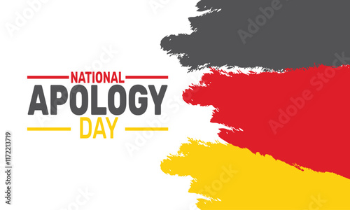 February is National Apology Day or sorry day  background template. Perfect for banners, cards, posters,social media .
 Vector design with text inscription and classic color for a professional look