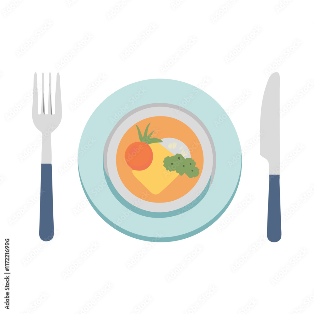 plate with vegetables
