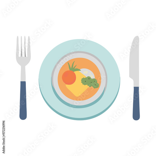 plate with vegetables