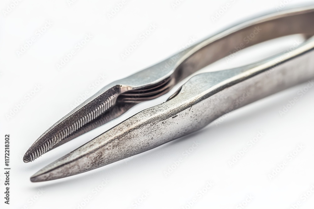 Fototapeta premium Close-Up of Classic Stainless Steel Tweezers