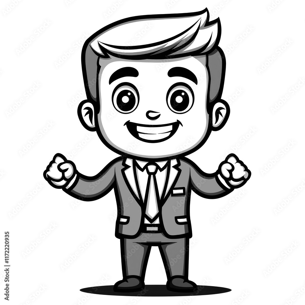 Smiling Business Cartoon Character Smiling Business Cartoon Character