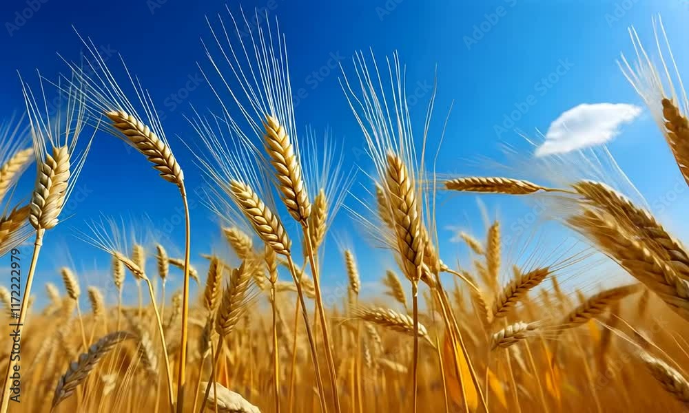 A vibrant field of golden wheat sways gently under a clear blue sky, showcasing the beauty of agricultural landscapes and the bounty of nature. A vibrant field of golden wheat sways gently under a clear blue sky, showcasing the beauty of agricultural landscapes and the bounty of nature.
