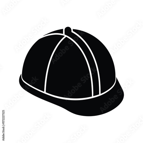 hard hat icon only black color and white background.eps