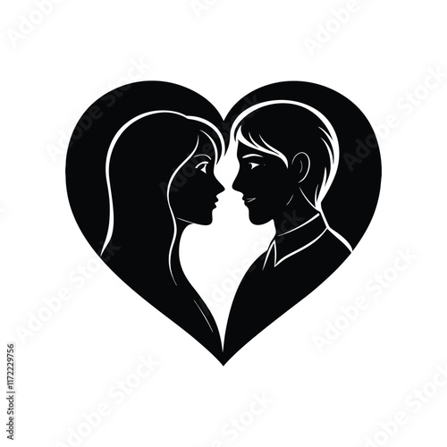 love silhouette on white background.eps