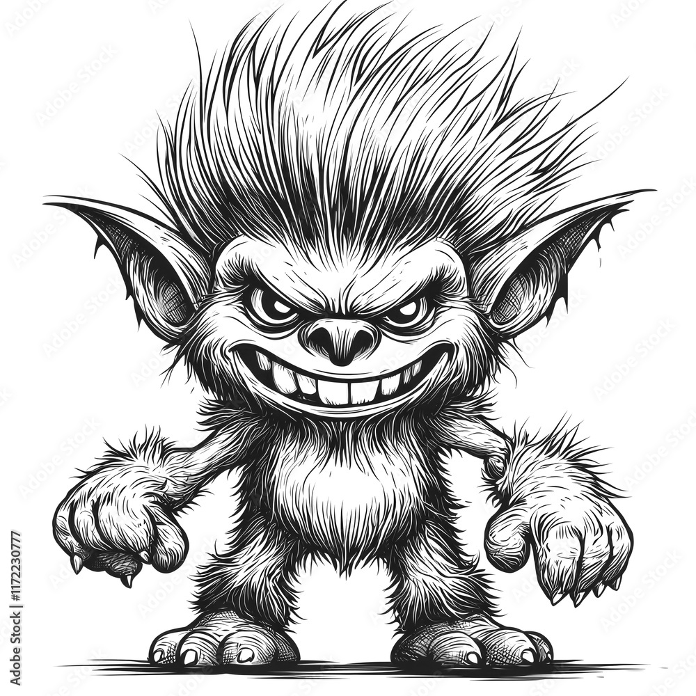 Obraz premium Angry Cartoon Creature