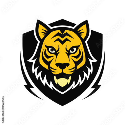 tiger with the color yellow.eps