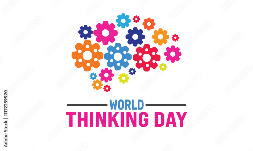 World Thinking Day. Thinking concept background template. Perfect for banners, cards, posters, social media .Vector design with text inscription and classic color for a professional look World Thinking Day. Thinking concept background template. Perfect for banners, cards, posters, social media .Vector design with text inscription and classic color for a professional look