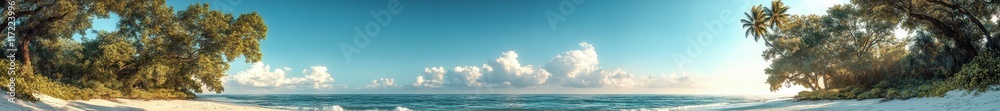 A blurry image of a beach with a body of water in the background A blurry image of a beach with a body of water in the background