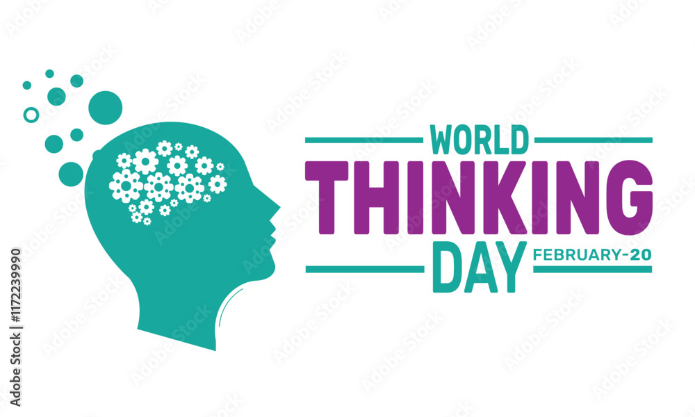 World Thinking Day. Thinking concept background template. Perfect for banners, cards, posters, social media .Vector design with text inscription and classic color for a professional look World Thinking Day. Thinking concept background template. Perfect for banners, cards, posters, social media .Vector design with text inscription and classic color for a professional look