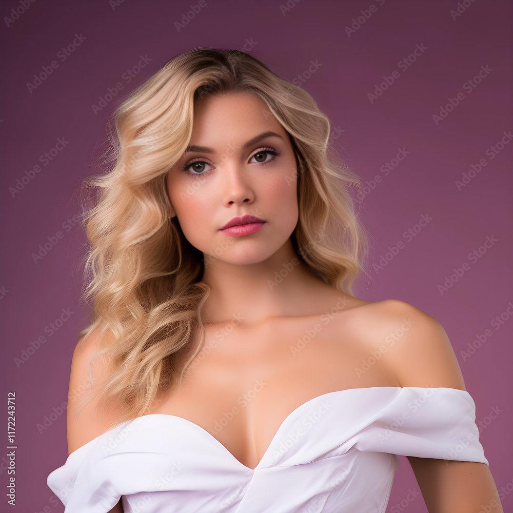 Ethereal Elegance: Glamour Model Epitomizes Sophistication in High Fashion Attire