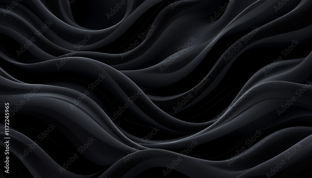 Fototapeta premium Abstract Black Wavy Lines Background