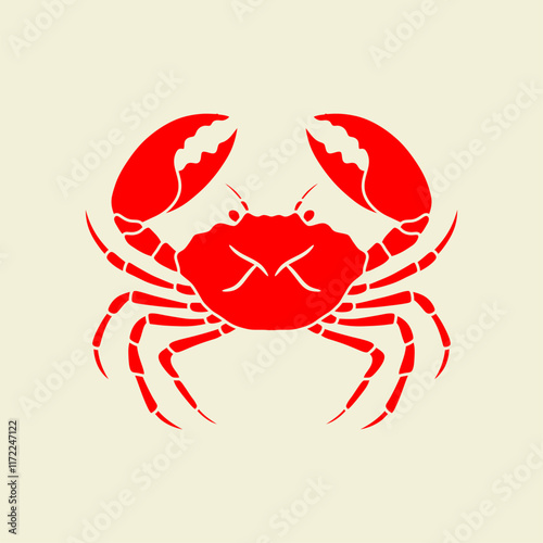 red crab symbol vector illustration isolated on color background. can use for seafood restaurant, culinary, farm label