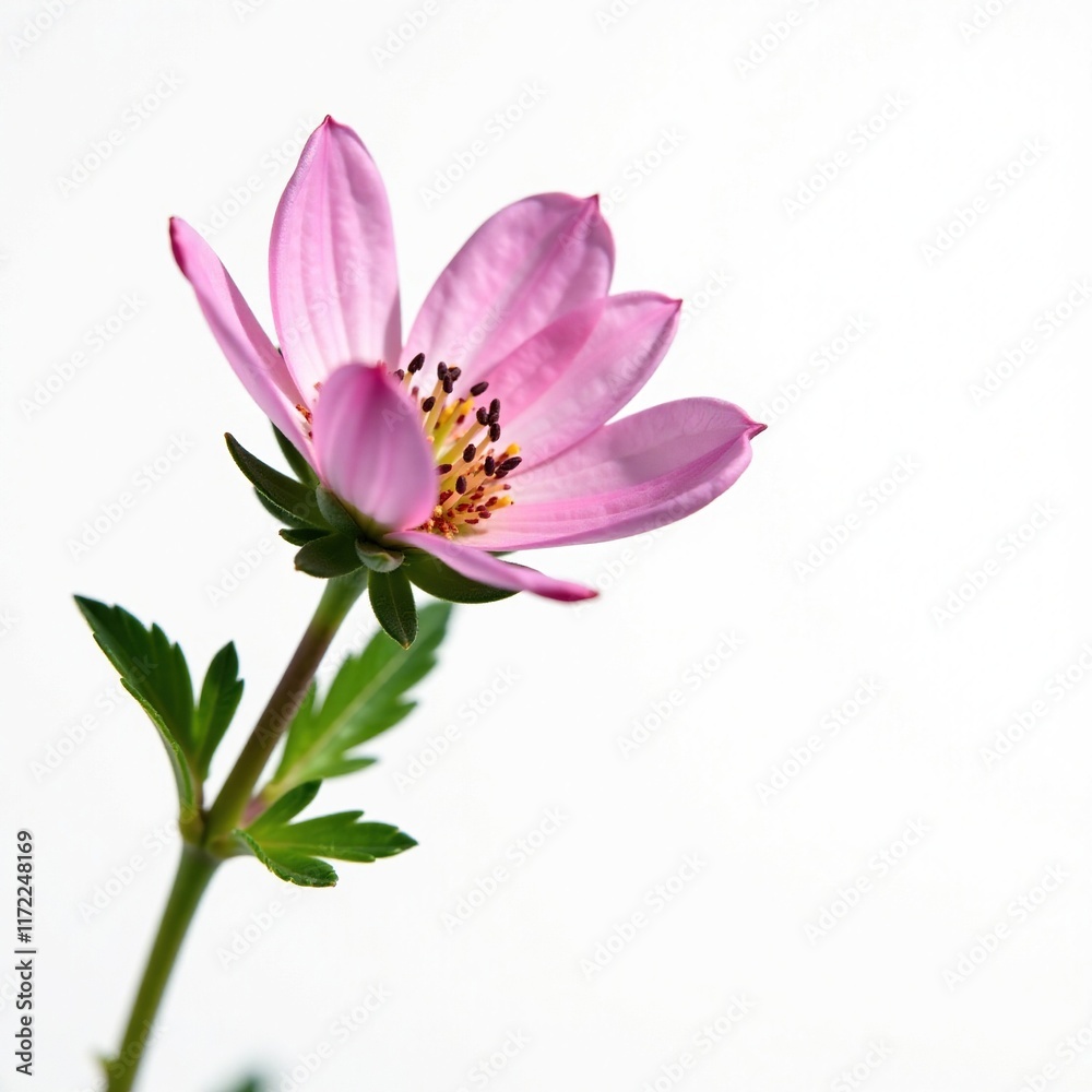 Delicate thyme flower petals on white background, closeup, bloom, garden Delicate thyme flower petals on white background, closeup, bloom, garden