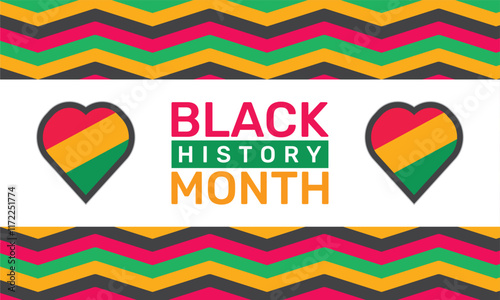 Black History Month is celebrated in February and October across the US, Canada, UK, Africa, Ireland. Pattern classic color background template use to banners, cards, posters, book covers, and placard