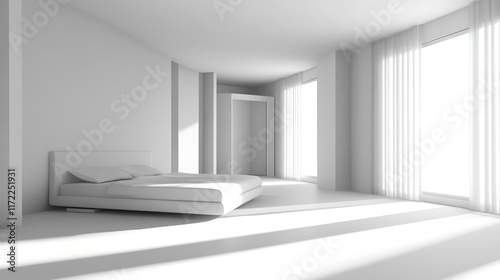 Wallpaper Mural Minimalist White Bedroom Modern Design Simple Elegant Torontodigital.ca