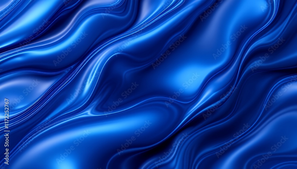 Obraz premium Deep Blue Flowing Fabric Texture