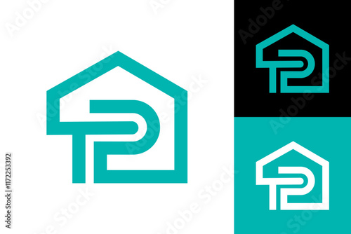 House and TP Symbol Logo, Modern Design for Property Business