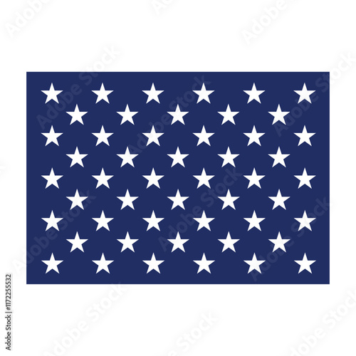 Vector stars of USA flag. White vector American flag stars on blue background. 50 stars USA flag vector. Symbol 50 states of the United States of America
