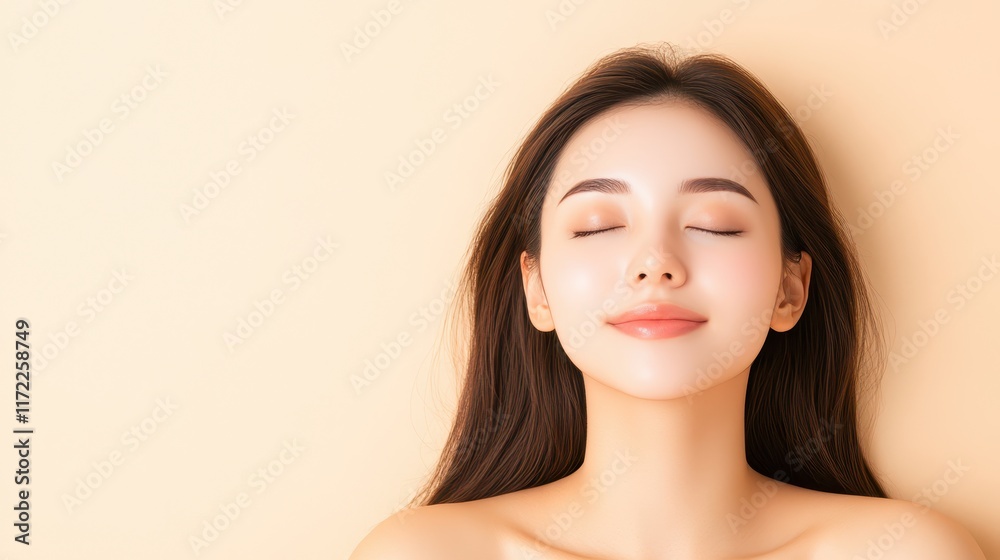 Radiant woman with long brown hair, a captivating portrait of natural beauty and timeless elegance Radiant woman with long brown hair, a captivating portrait of natural beauty and timeless elegance