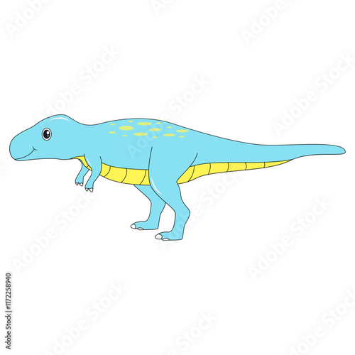 Cute Baby Dinosaur Character on White Background. Isolated Vector Illustration