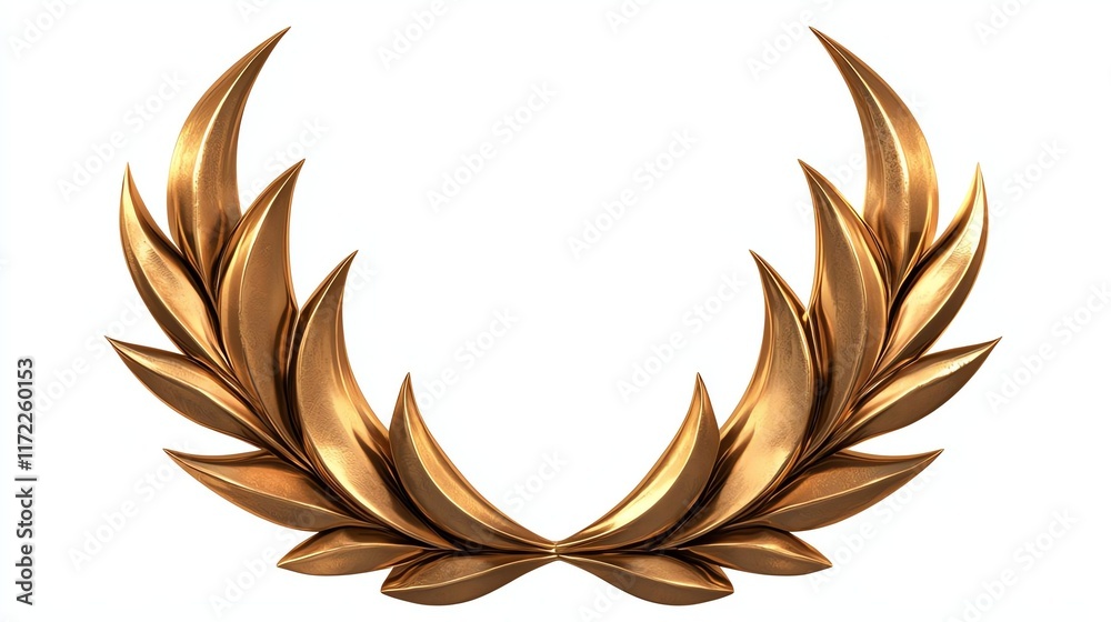 A golden laurel wreath symbolizing victory, achievement, and honor, elegantly designed with stylized leaves. A golden laurel wreath symbolizing victory, achievement, and honor, elegantly designed with stylized leaves.