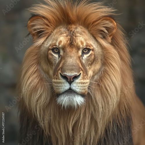 Wallpaper Mural Majestic Lion Portrait with Lush Mane Torontodigital.ca
