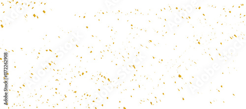 Falling shiny gold confetti Luxury gold confetti and carnival ribbons. Luxury greeting rich invitation card, Birthday, Holiday, Bright festive tinsel. Glamour falling glitter. Vector illustration