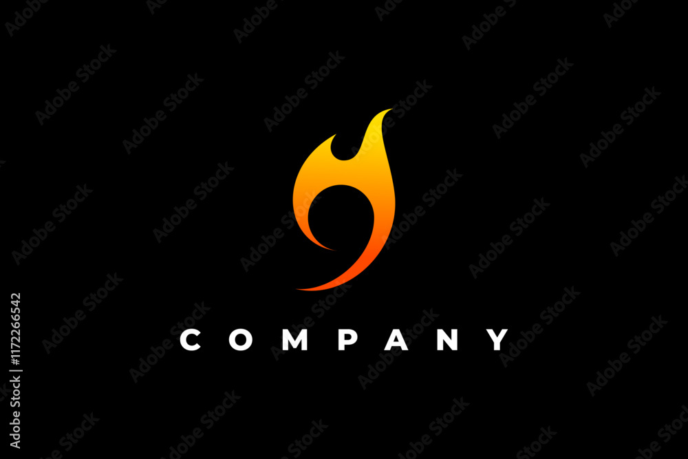 letter g and fire modern logo letter g and fire modern logo