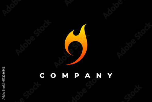 letter g and fire modern logo
