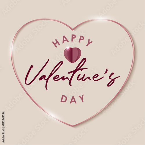 valentine day card with heart