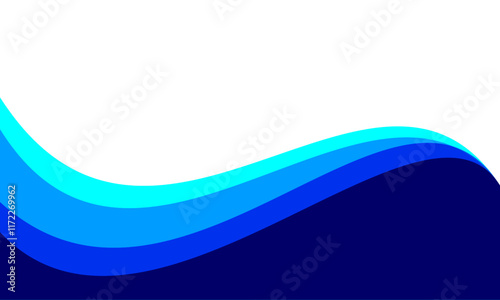 Abstract background of blue ocean water waves layered. Presentation template vector illustration