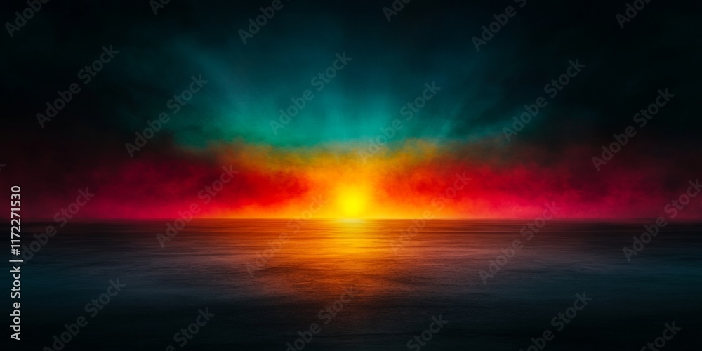 Naklejka premium High-Tech Neon-Lit Grid Design with Expansive Horizons 