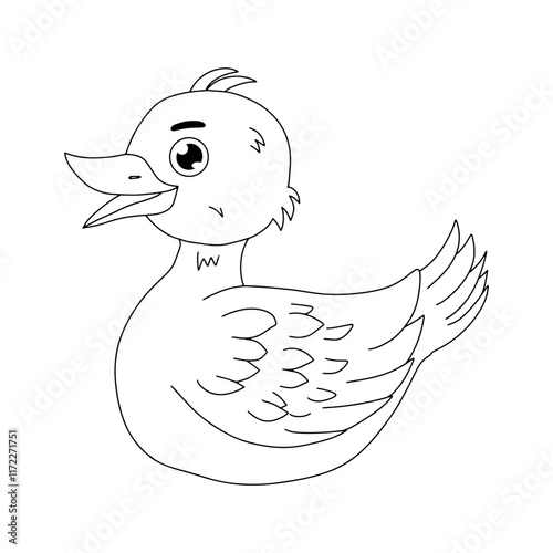 cartoon duck animal element design. education painting