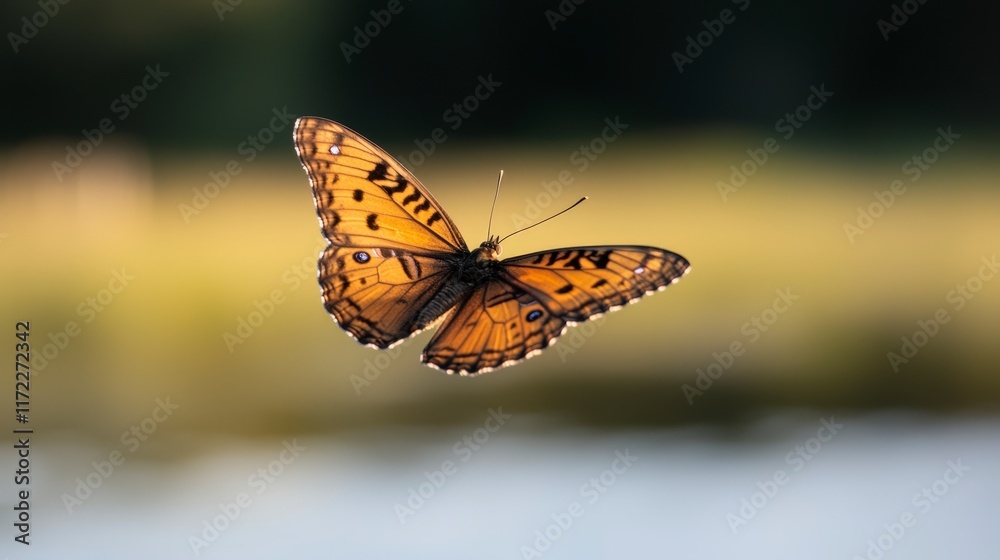 Stunning Orange Butterfly in Flight Close up Nature Photography Wildlife Insect Stunning Orange Butterfly in Flight Close up Nature Photography Wildlife Insect