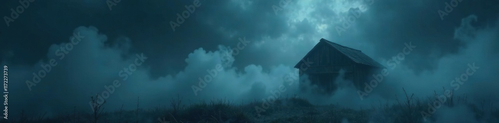 Dark fog swirls around an object on a mysterious background, eerie, misty atmosphere, gloom Dark fog swirls around an object on a mysterious background, eerie, misty atmosphere, gloom