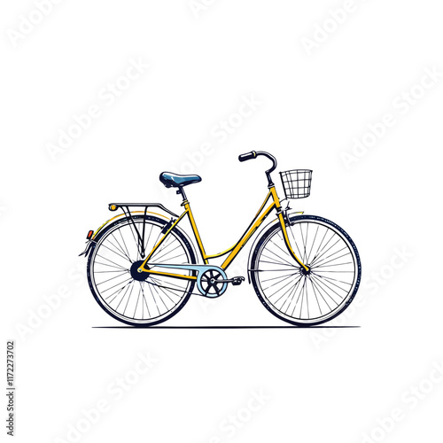 a bicycle with a basket on the front