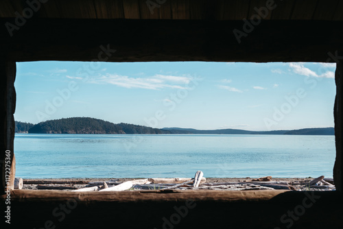 Lopez Island coastal views in the San Juan Islands in the Pacific Northwest in Washington 