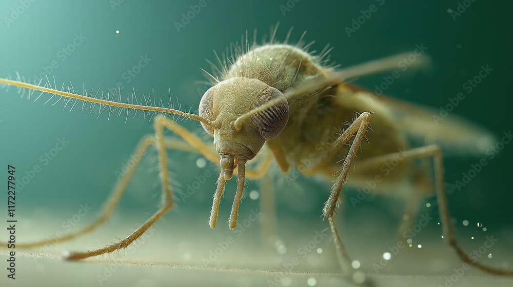 Fototapeta premium Close-Up of a Mosquito with Detailed Features